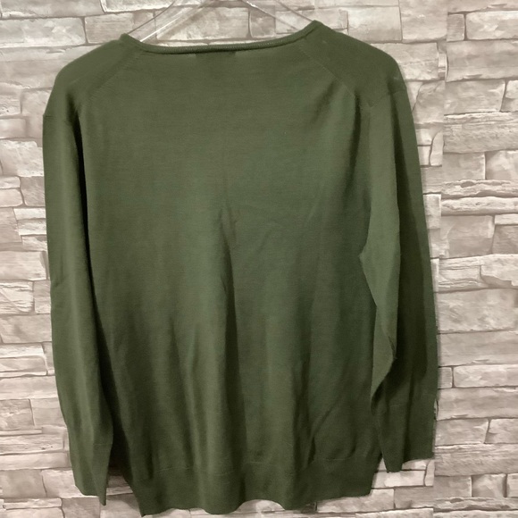 J.Crew V Neck Merino wool blend green XL Sweater (W703) - Picture 4 of 7